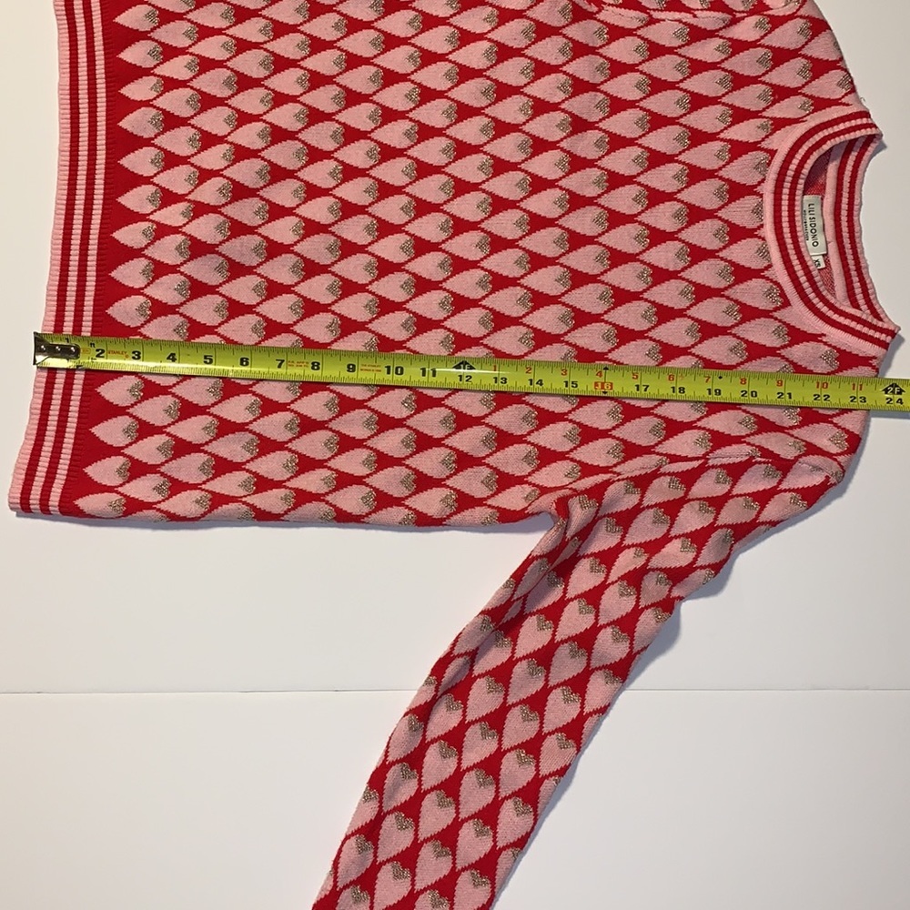 Molly Bracken Lili Sidonio Pink, Red, and Gold Heart Sweater - Women’s XS - Picture 10 of 10
